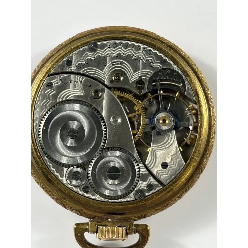 1937 ELGIN POCKET WATCH MOVEMENT 36477590 GRADE: 315 12s 15j